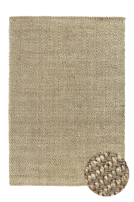 HAMID Jute Rug - Alcazar Rug 100% Natural Jute Fibre - Soft Rug and High Strength - Hand Woven - Living Room, Dining Room, Bedroom, Hallway Rug - (Natural, 200 x 140 cm)