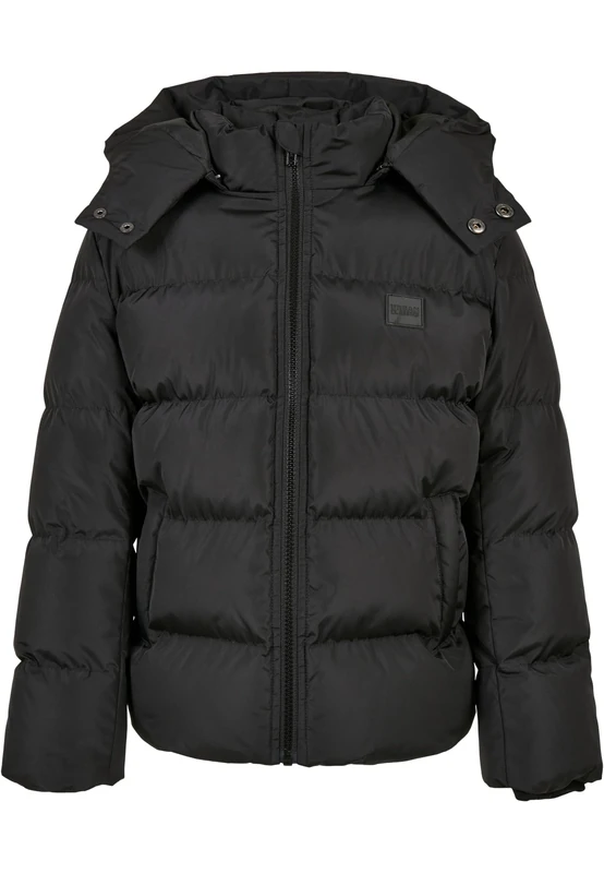 Urban Classics Boy's Boys Hooded Puffer Jacket Jacket, Black, 158/164