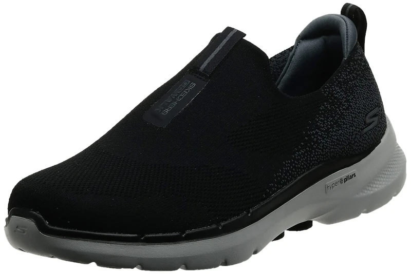 Skechers Men's Gowalk 6-Stretch Fit Slip-On Athletic Performance Walking Shoe, Black/White, 10.5 X-Wide