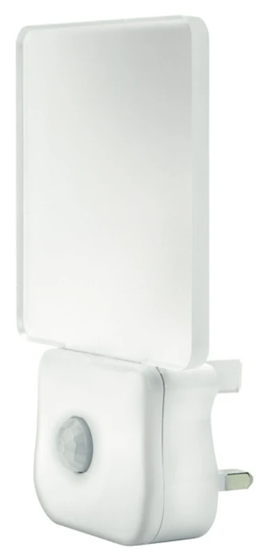 Integral LED Motion Sensor Night Light, Plug in Wall with Dusk to Dawn Photocell Sensor, for Hallways, Landings, Stairs, Kitchens, Bedrooms, Baby’s Nursery and More,Transparent, 1-Pack