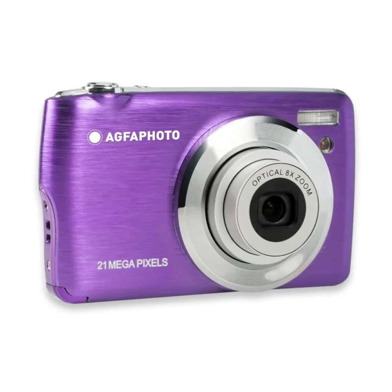 AGFA PHOTO Realishot DC8200 - Compact Digital Camera, 18MP, Full HD Video, 2.7'' LCD Screen, 8X Optical Zoom, Lithium Battery and 16GB SD Card - Purple
