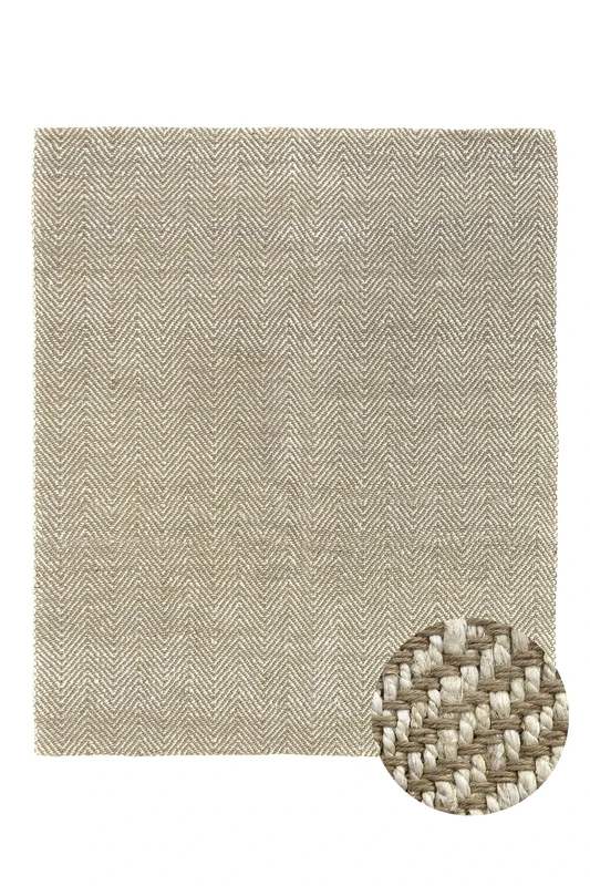 HAMID Jute Rug, Alcazar Rug, 100% Natural Jute Fibre, Soft Rug and High Strength, Hand Woven, Living Room, Dining Room, Bedroom, Hallway Rug - (White, 250 x 200 cm)
