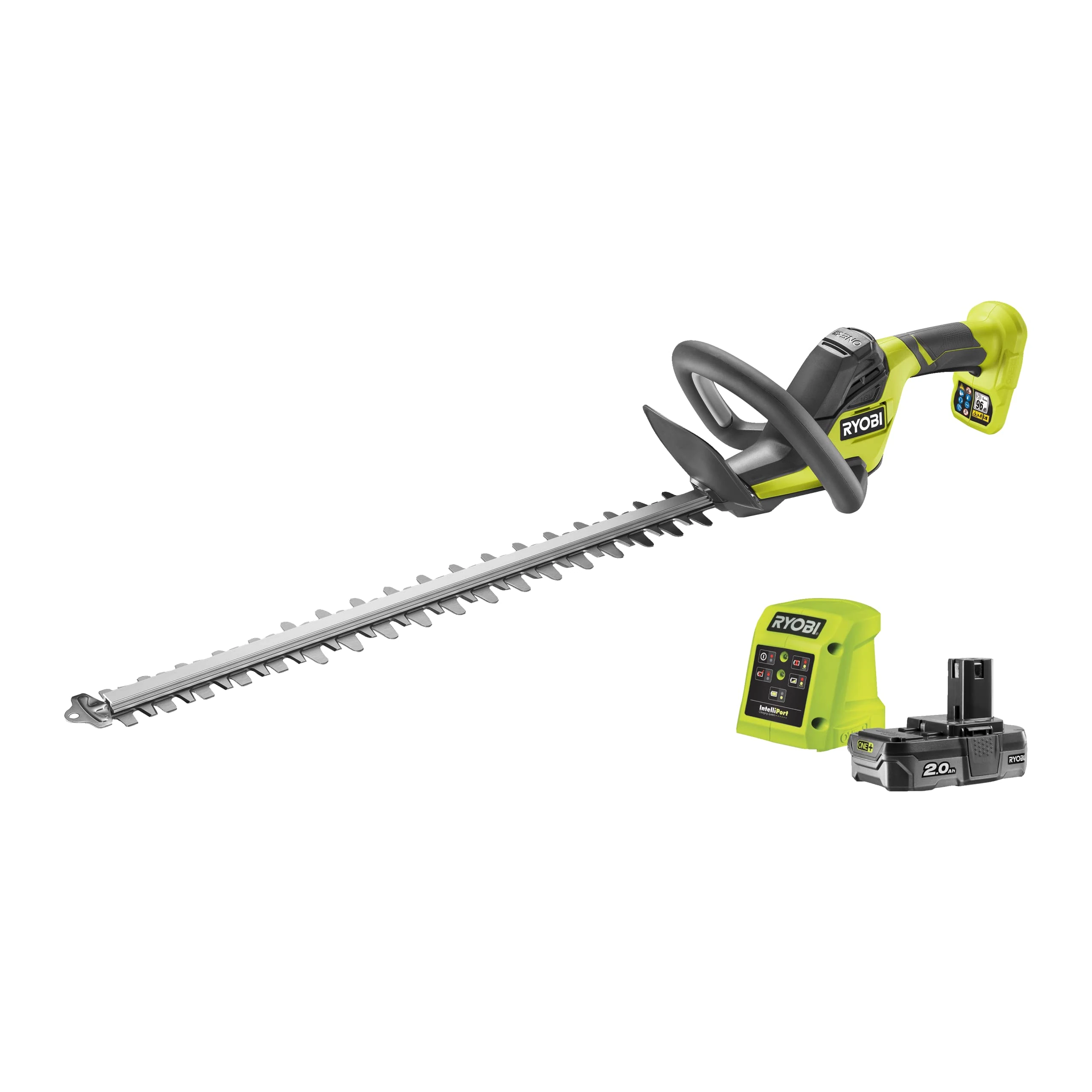 Ryobi - Linea 18V Hedge Trimmer - Line Design - Blades 55 cm - Distance 24 mm - HedgeSweep - 1 Lithium Battery 18V 2.0 Ah and 1 Charger 1.5 A - RY18HT55A-120