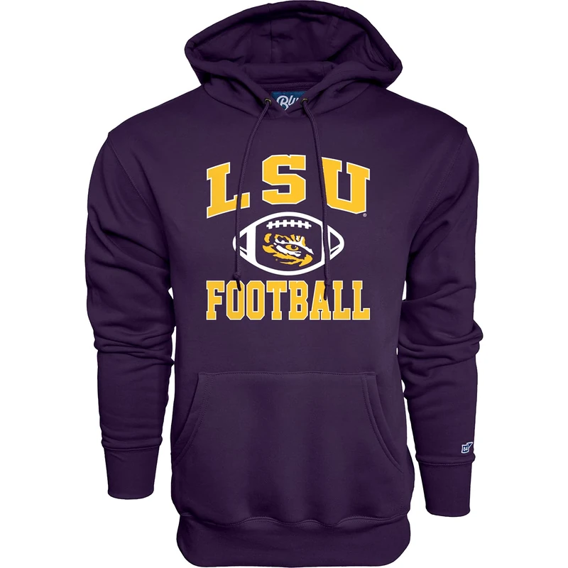 Blue 84 Men's Hoodie Team Color Football Hooded Sweatshirt, LSU Tigers Purple, M