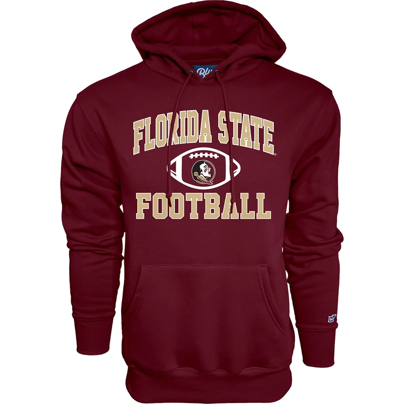 Blue 84 Men's Hoodie Team Color Football Hooded Sweatshirt, Florida State Seminoles Garnet, L