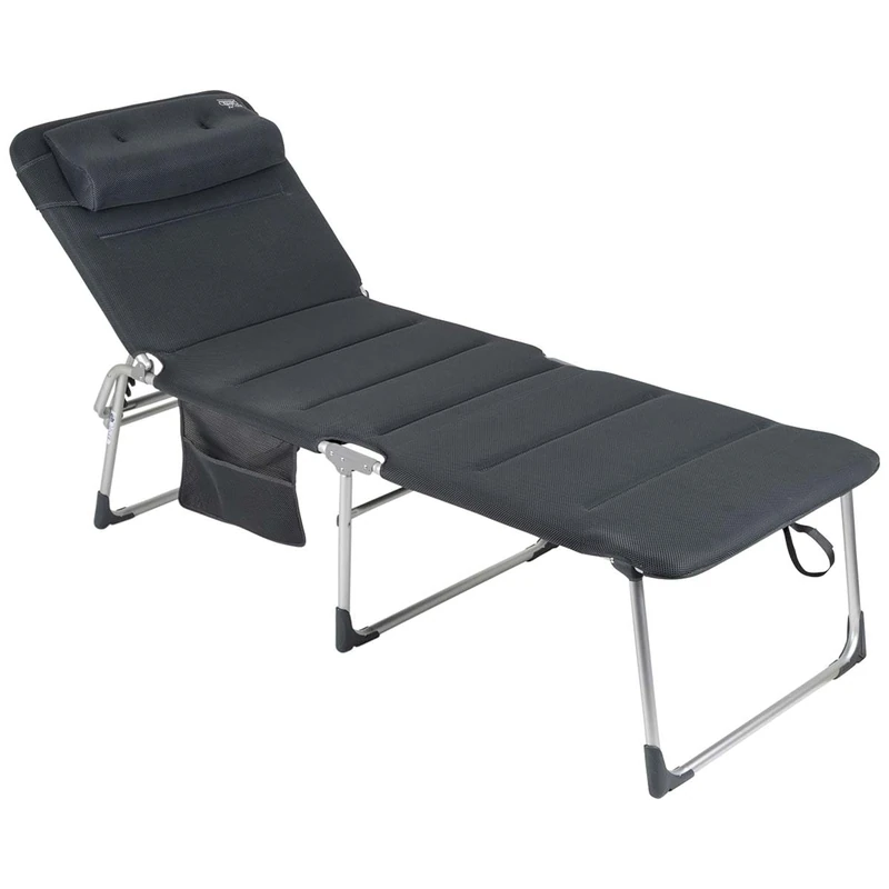 Crespo Air Elite Triple Leg Lounger Dark Grey, Metal, aluminium, Gray, Einheitsgröße
