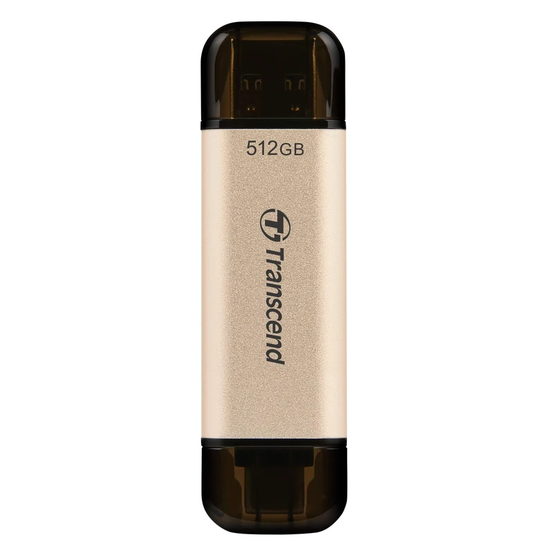 Transcend JetFlash 930C 512GB Dual USB Memory Stick, Type-C & Type-A, Speed up to 420MB/s-Soft Gold TS512GJF930C