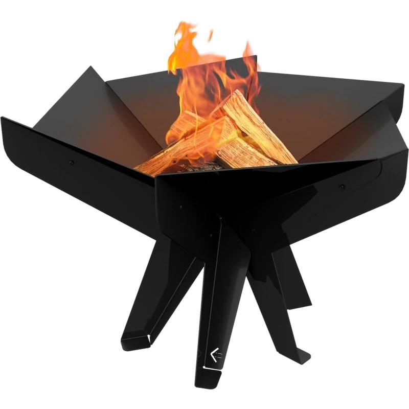Kratki Fire Hex Freestanding Hexagonal Garden Fire Bowl with Stand - Dimensions W 57.2 x L 66 x H 41.9 cm, Weight 17.7 kg, Made from Heavy Duty Heat Resistant Steel