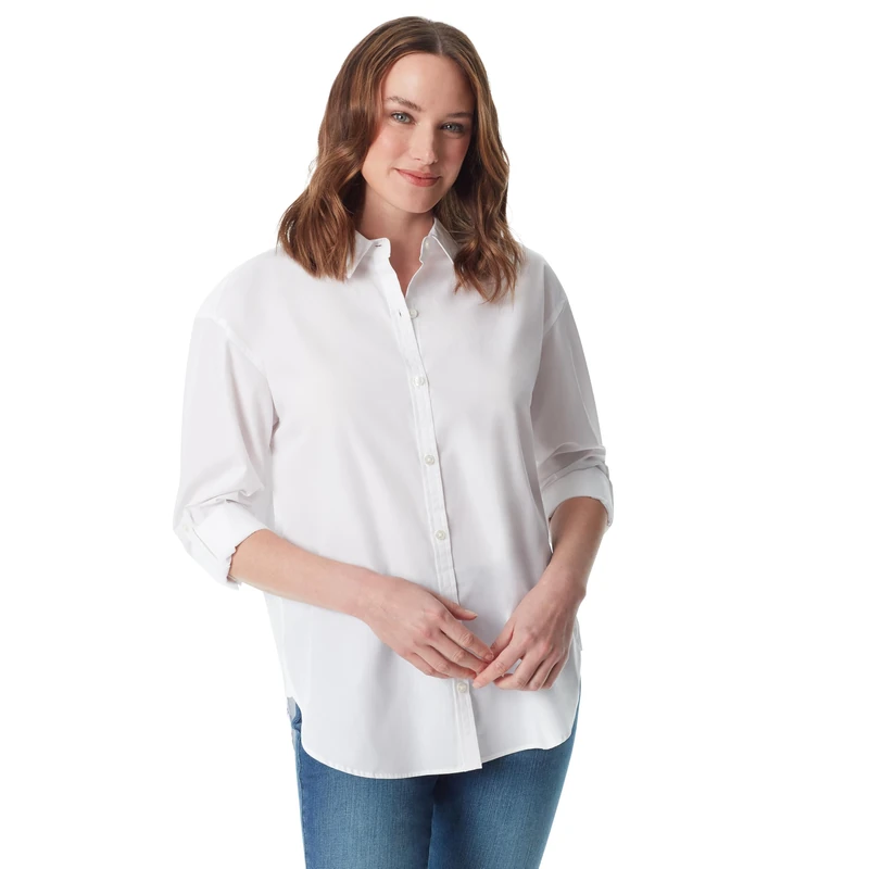 Gloria Vanderbilt Women's Amanda Monogram Shirt Button, Vintage White, Small
