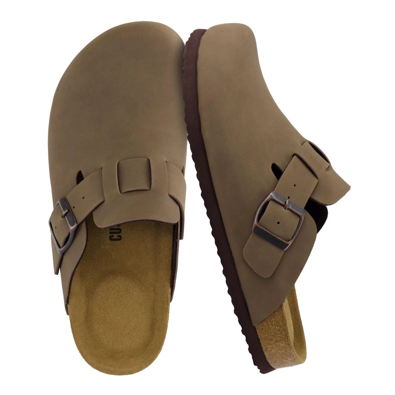 CUSHIONAIRE Women's Hana Cork Footbed Clog with +Comfort, Wide Widths Available, Brown 4 UK