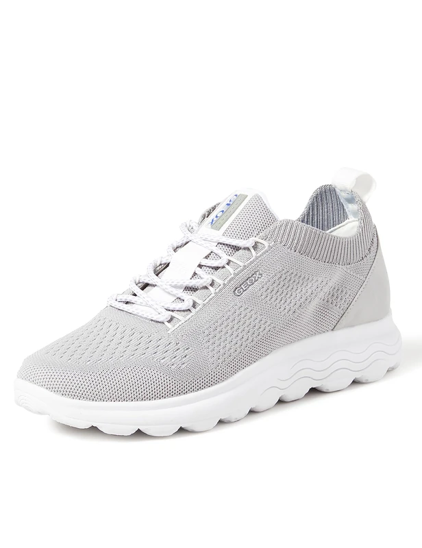 Geox Womens D Spherica Sneakers, Light Grey, 7.5 UK