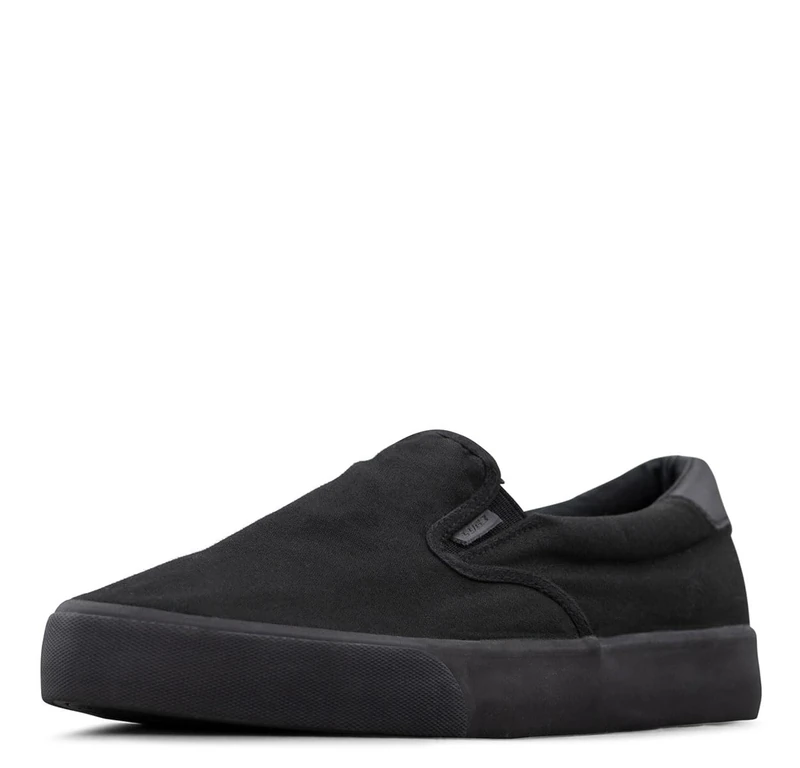 Lugz Men's Clipper Classic Slip-on Canvas Sneaker, Black/Black, 7.5 UK
