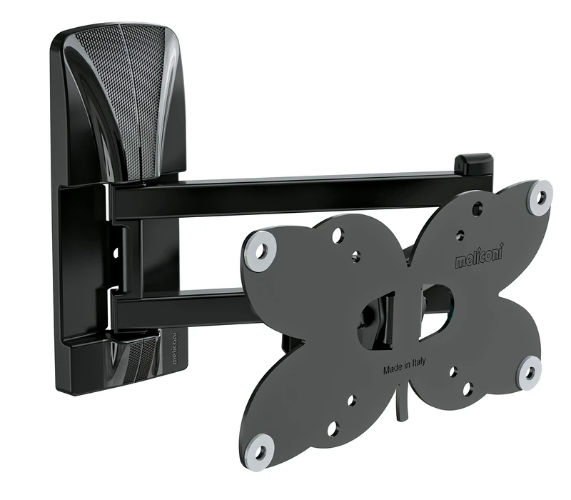 Meliconi Slimstyle Plus 100-200 Spin SDR, dual-arm wall mount for 14"-43" flat panel TVs, swiveling in horiz. and vert., VESA 75-100-200x100, dual mount, col. black