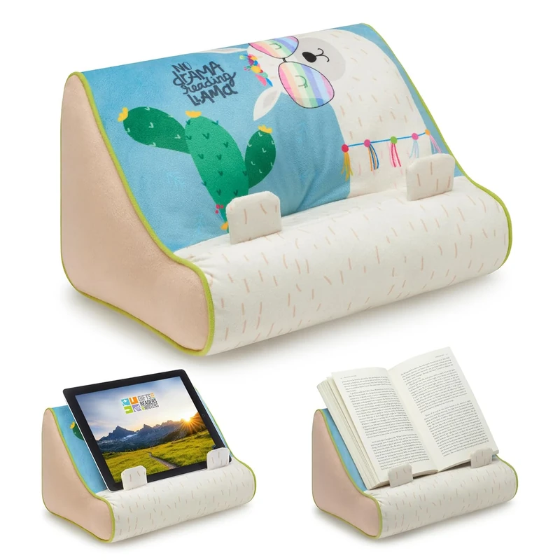 Gifts for Readers & Writers Book Couch iPad Stand for All Tablets, Llama/Cactus