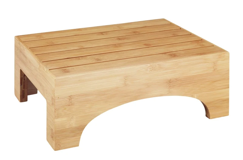 WENKO Bamboo Bathroom Stool Attractive Step Made Bamboo, Helps in the Bathroom to Enter the Tub, Also Ideal in the Guest Toilet or Kitchen, Plant Stool, 40 x 15 x 30 cm, Natural