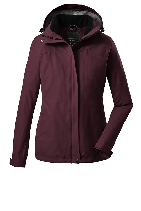 Killtec Women's Inkele functional jacket with zip-off hood, womens, Functional jacket with zip-off hood, 24073-000, Burnt Red, 50 (EU)