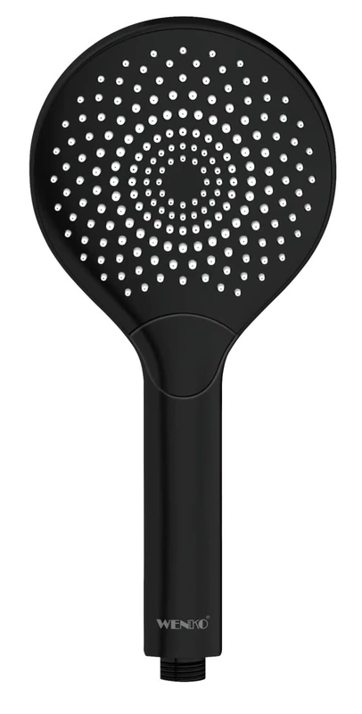 WENKO Water Saving Shower Head, Water-Saving Universal Hand Shower, Shower Head with Sustainable Water-Saving System, 40% Water Saving with Full Comfort, Shower Head Diameter 12 cm, ABS Matte Black