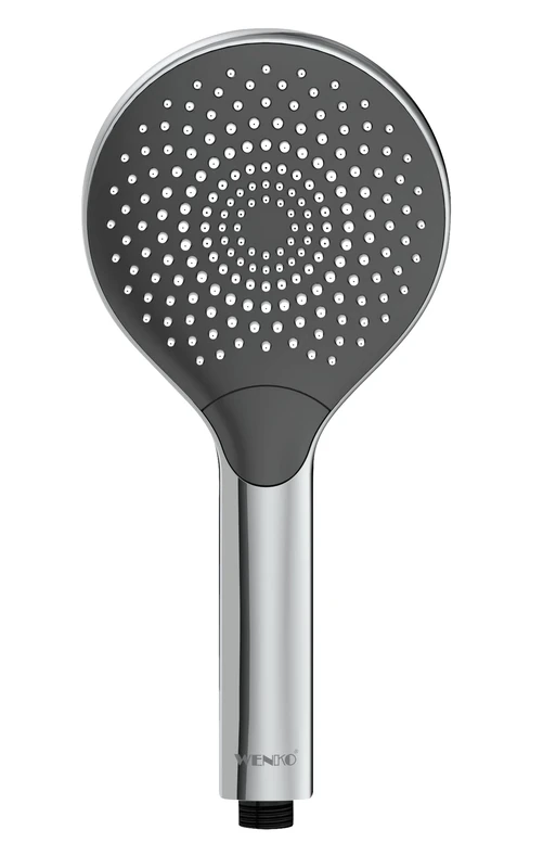 WENKO Watersaving Chrome Universal Handheld Shower Head with Water Saving System and 3 Jet Types, Silver, 12 x 0 x 12 cm
