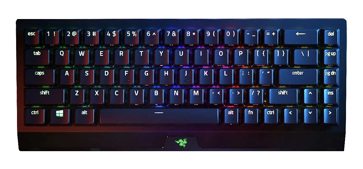 Razer BlackWidow V3 Mini HyperSpeed (Yellow Switch) - Wireless 65% Mechanical Gaming Keyboard (Silent Mechanical Switches, Bluetooth, USB-C, Stealth Pudding Keycaps) UK Layout | Black