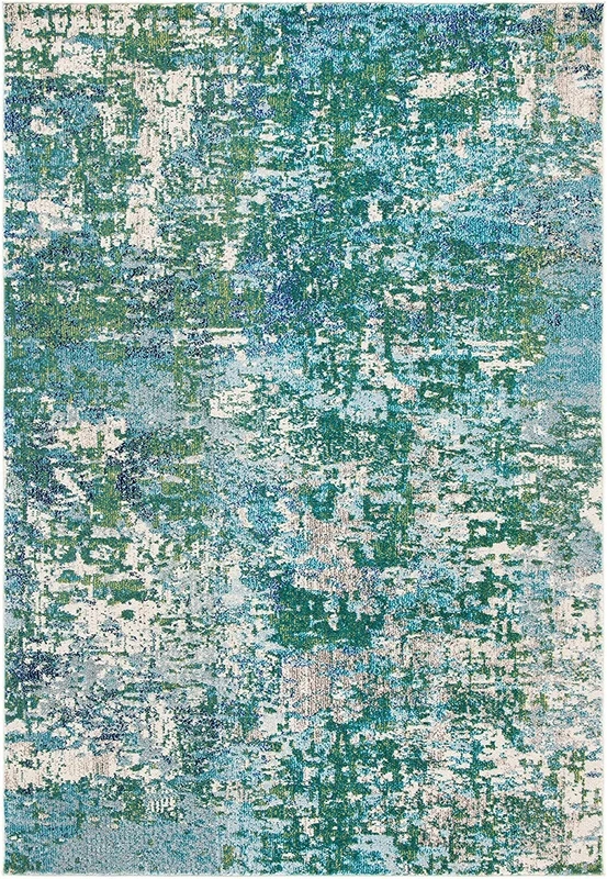 Safavieh Contemporary Rug for Living Room, Dining Room, Bedroom - Madison Collection, Short Pile, in Green and Turquoise, 201 X 201 cm