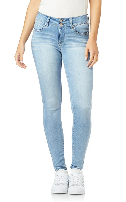 WallFlower Women's Ultra Skinny Mid-Rise Insta Soft Juniors Jeans (Standard and Plus), Beverly, 22