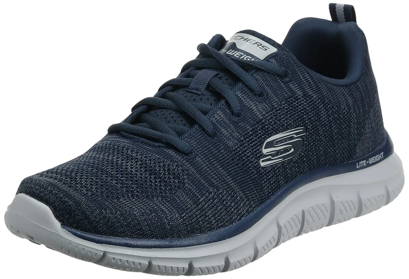 Skechers Mens Track Front Runner Sneaker, Navy Grey, 8.5 UK