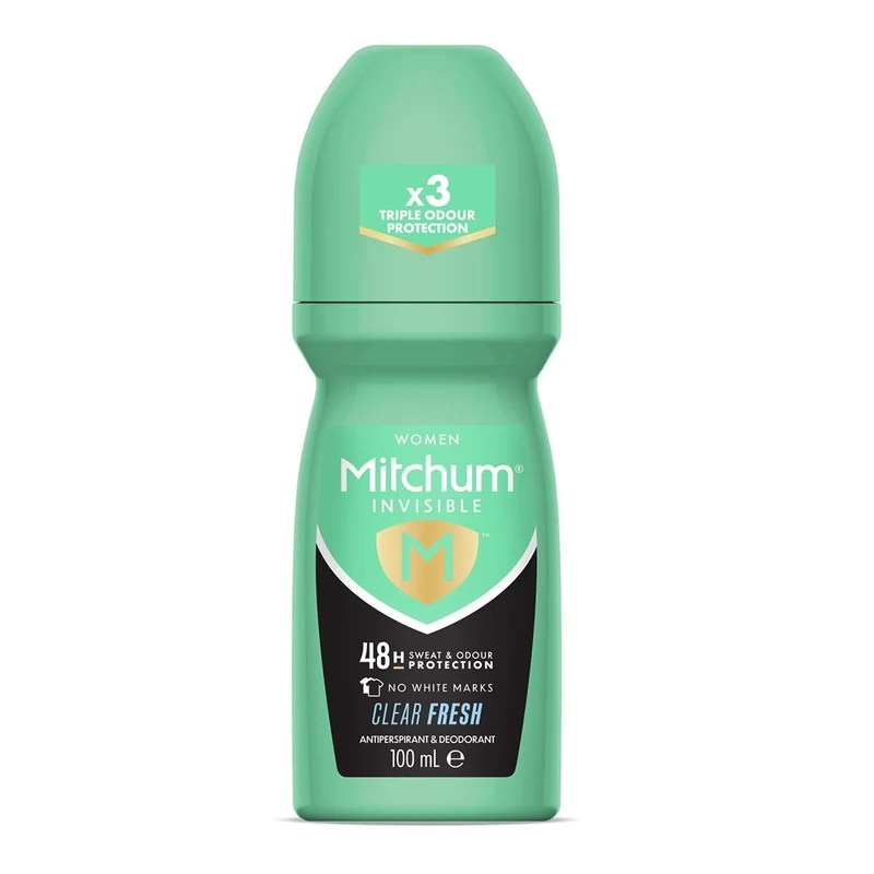 Mitchum Invisible Women 48HR Protection Roll On Deodorant & Anti-Perspirant, No White Marks, Alcohol Free, Clear Fresh
