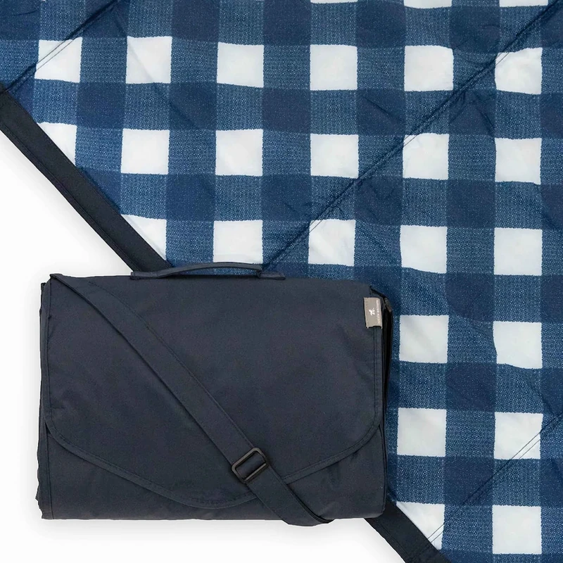 Little Unicorn | Premium Quality 100% Polyester | Water Resistant, Easily Portable Indoor & Outdoor Blanket | 150 x 300 cm (Navy Plaid)
