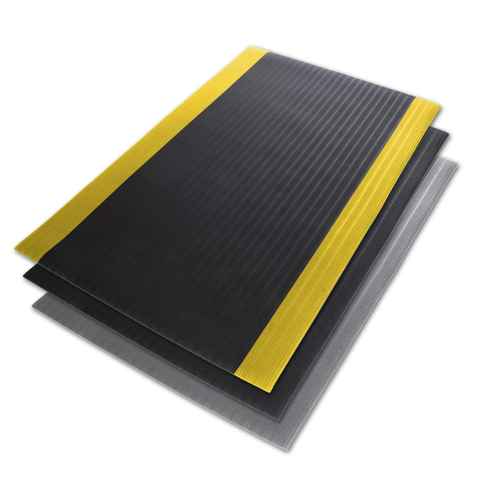 Anti-Fatigue Mat Soft Work Mat Ergonomic Workplace Mat Ribbed Non-Slip & Cushioning Surface Available in Many Sizes (90 x 1500 cm, Black/Yellow)