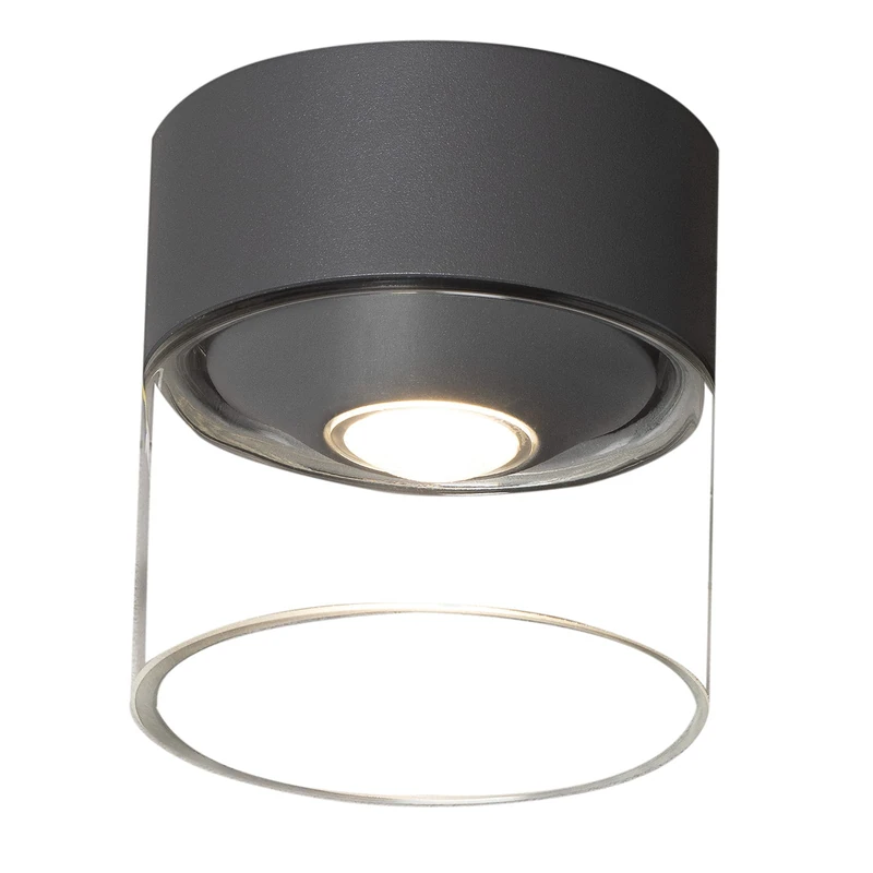 Konstsmide Outdoor Lights/Varese Porch Ceiling or Eaves Light/High Power 6 W LED/Clear Glass Lens/IP54/Aluminium/Anthracite