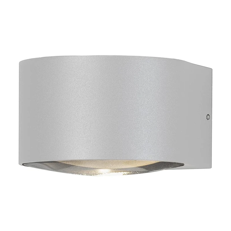 Konstsmide Outdoor Wall Light Mains Powered/Gela Down Modern Outdoor Wall Lamp/LED High Power 1 x 6 W Wall Lamp/Convex Wide Angle Clear Glass Lens/Aluminium/IP54/Outside Light White