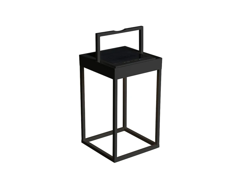 Konstsmide Solar Lights/Portofino Hybrid USB and Solar Charging Lantern/Floor or Wall Lantern/Integrated Dusk Till Dawn Sensor/LED High Power 2.2 Aluminium/IP54/Outside Decoration Light Black