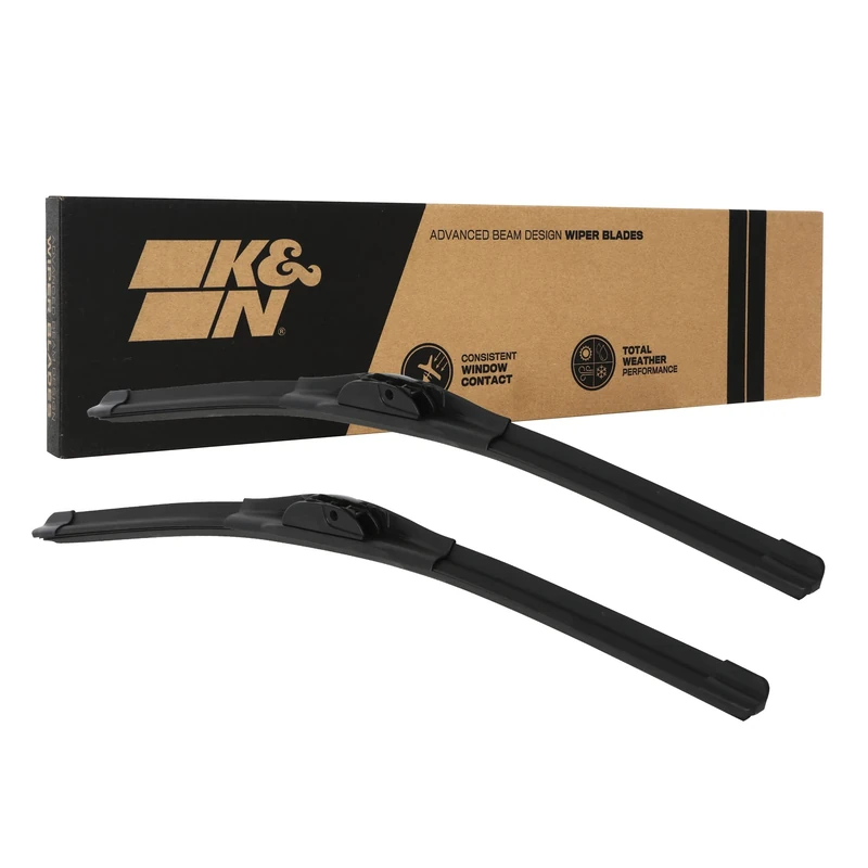 K&N EDGE Wiper Blades: All Weather Performance, Superior Windshield Contact, Streak-Free Wipe Technology: 24" (Pack of 2)
