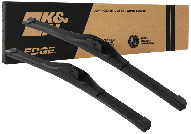 K&N EDGE Wiper Blades: All Weather Performance, Superior Windshield Contact, Streak-Free Wipe Technology: 22" + 18" (Pack of 2)