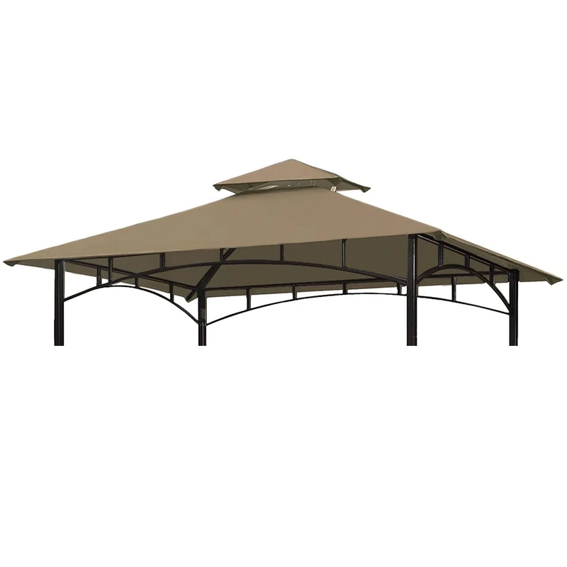 Ontheway 5 ft x 8 ft TOP Only Grill BBQ Gazebo Roof Top Double Tiered Replacement Canopy Roof Outdoor Gazebo Tent Roof Top - Image 1