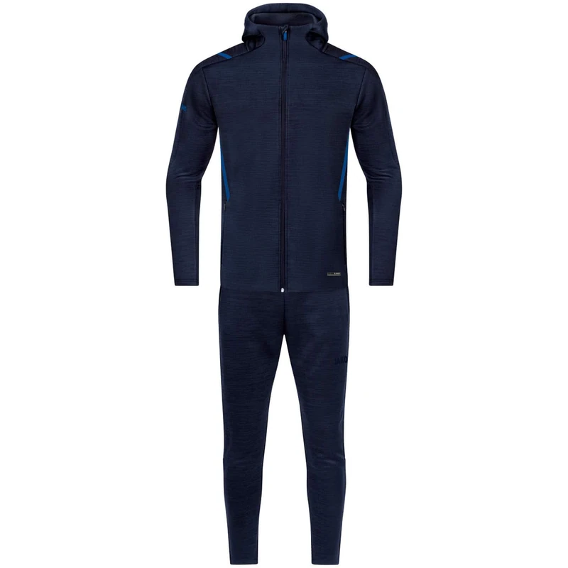 JAKO Unisex_Child Freizeitanzug Challenge mit Kapuze Tracksuit with Hood, Mottled Navy/Royal, 164 (EU)