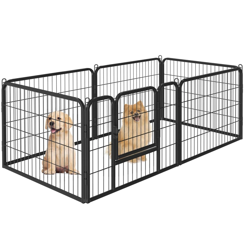 Yaheetech Dog Playpen, 6 Panel Puppy Play Pen Heavy Duty Pet Exercise Fence for Garden/Yard 60cm Height