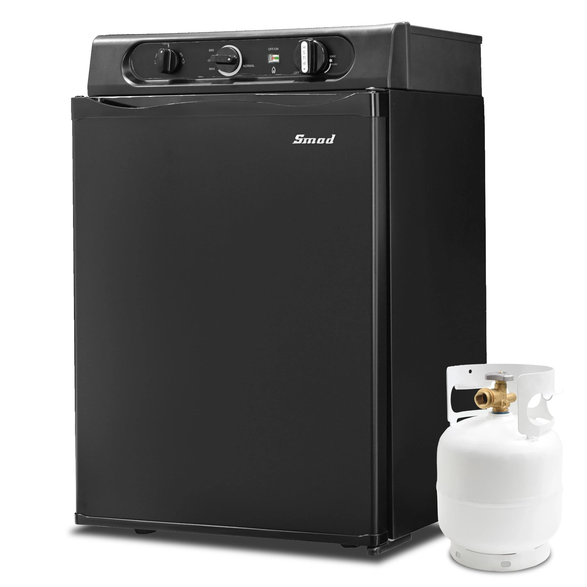 Smad 3 Way Caravan Fridge, Gas Camping Fridge for Campervan, Motorhome, RV, Camper,240V/12V/LPG, 61L, 0dB Quiet, Black