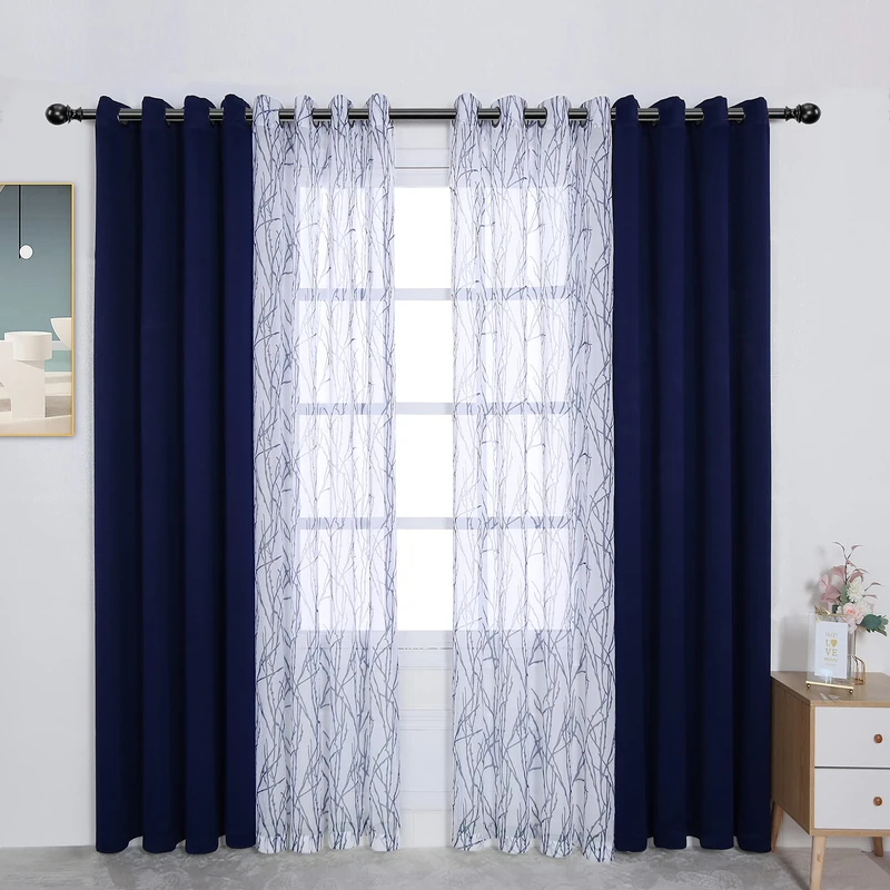 Bonzer 4 Panels Set Mix and Match Curtains for Bedroom Living Room