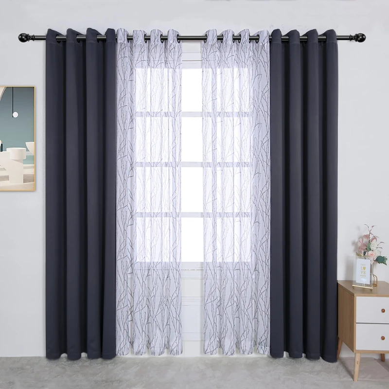 BONZER 4 Panels Set Mix and Match Curtains for Bedroom Living Room