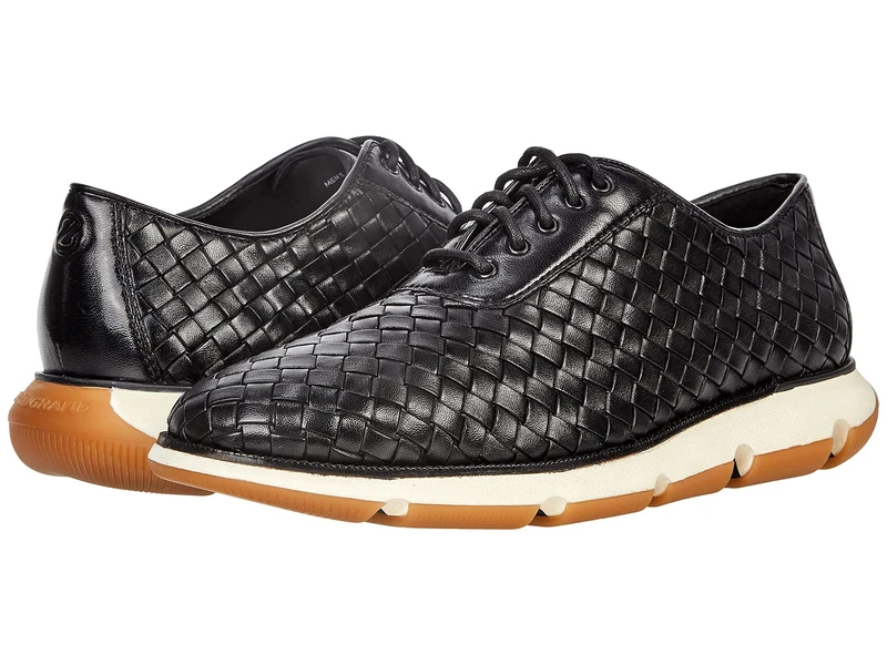 Cole Haan Men's C34793 Oxford, Black Woven Leather Ivory, 8 UK