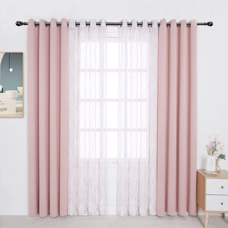 Bonzer 4 Panels Set Mix and Match Curtains for Bedroom Living Room