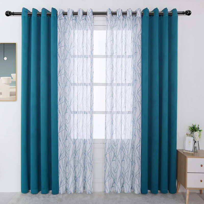 BONZER 4 Panels Set Mix and Match Curtains for Bedroom Living Room