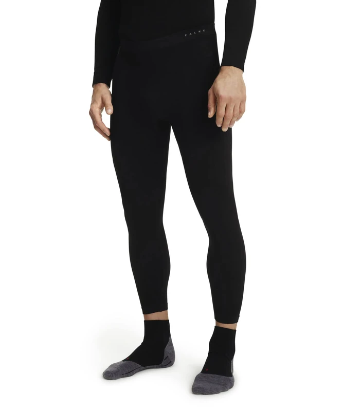 FALKE Men's Maximum Warm Long M Ti Functional Yarn Quick Dry 1 Piece Base Layer Bottom, Black 3000, S
