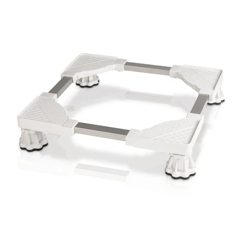 Xavax Washing Machine Base Frame (Adjustable Base, Width and Length 52-72 cm, Adjustable Base Frame, Height Adjustable 13-18 cm, for Washing Machine, Dryer, Fridge up to 150 kg) White
