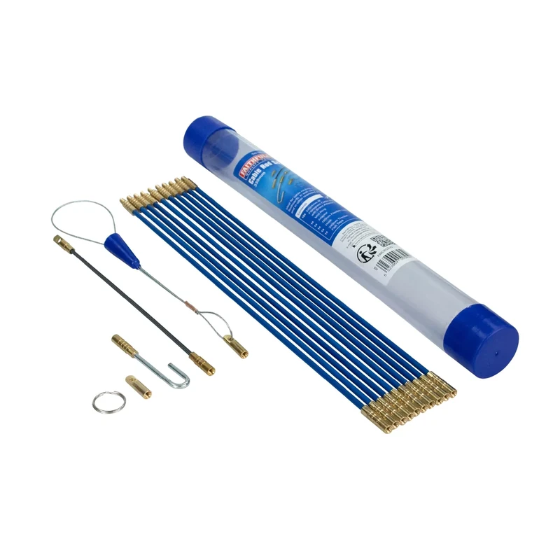 Faithfull FAICRS330 3.3M Cable Access Rod Kit - 15 Piece Blue Set