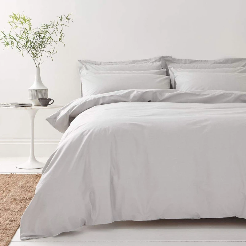 Bianca 200 Thread Count Organic Cotton Emperor Duvet Set Silver
