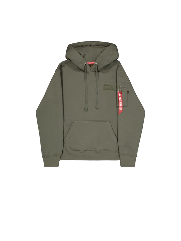 Alpha Industries Back Print Hoody Mens Hooded Sweat Dark Olive