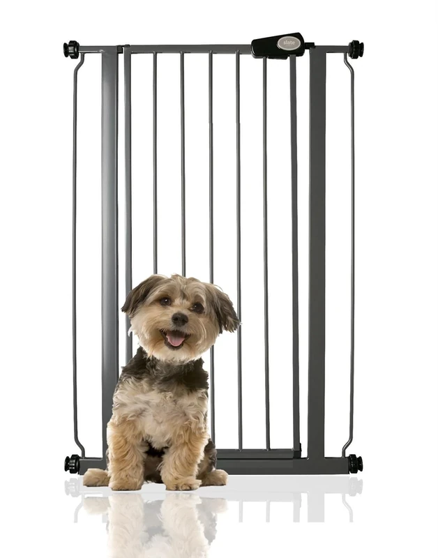 Bettacare Extra Tall Pressure Installed Premium Pet Gate, 68.5cm - 75cm, Slate Grey, Pressure Fit Stair Gate for Dog, Safety Barrier for Puppy, Easy Installation