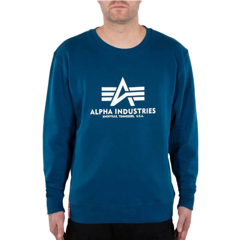 ALPHA INDUSTRIES Men's 178302539-NASA-blue-5 XL Sweatshirt, Multicolour, Standard